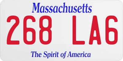 MA license plate 268LA6