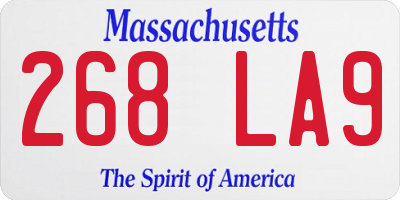 MA license plate 268LA9