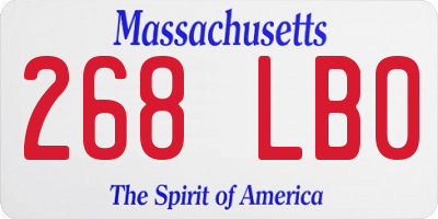 MA license plate 268LB0