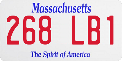 MA license plate 268LB1