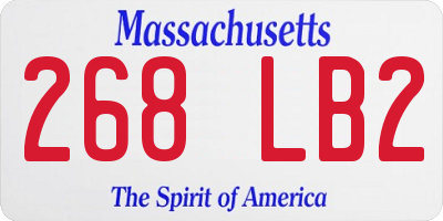 MA license plate 268LB2