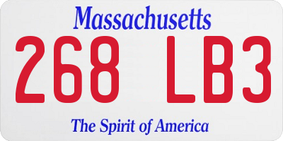 MA license plate 268LB3