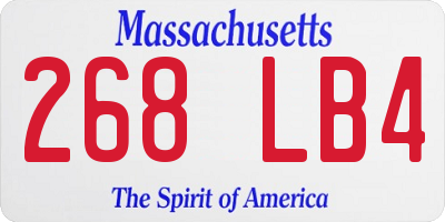 MA license plate 268LB4