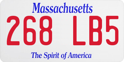 MA license plate 268LB5