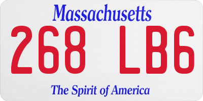 MA license plate 268LB6