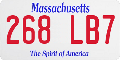 MA license plate 268LB7