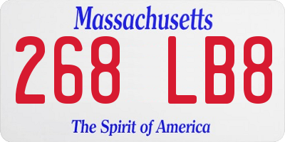 MA license plate 268LB8