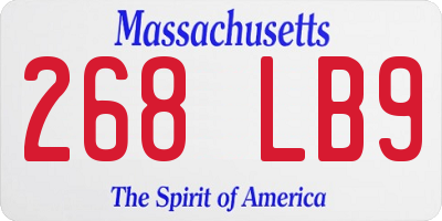 MA license plate 268LB9