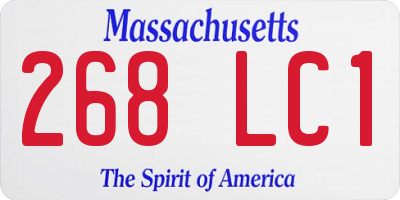 MA license plate 268LC1