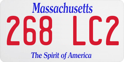 MA license plate 268LC2