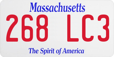 MA license plate 268LC3