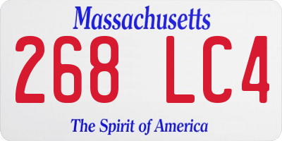 MA license plate 268LC4