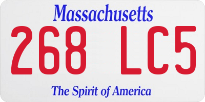 MA license plate 268LC5