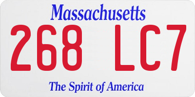 MA license plate 268LC7