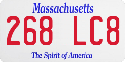 MA license plate 268LC8