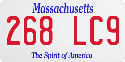 MA license plate 268LC9
