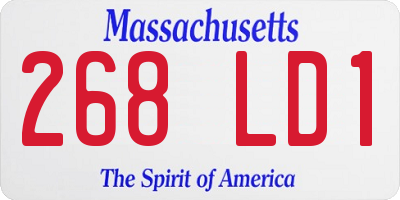 MA license plate 268LD1