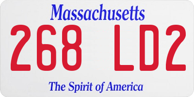 MA license plate 268LD2