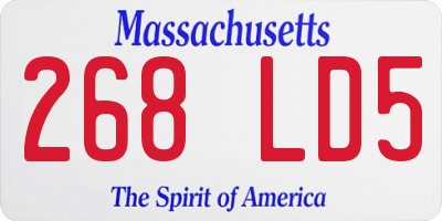 MA license plate 268LD5