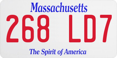 MA license plate 268LD7