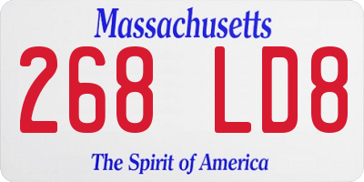 MA license plate 268LD8