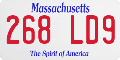 MA license plate 268LD9