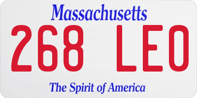 MA license plate 268LE0