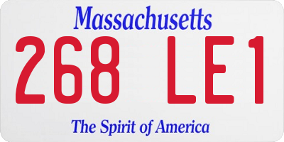 MA license plate 268LE1