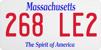 MA license plate 268LE2