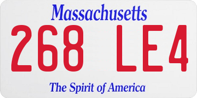 MA license plate 268LE4