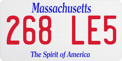 MA license plate 268LE5