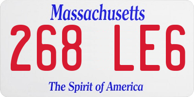 MA license plate 268LE6