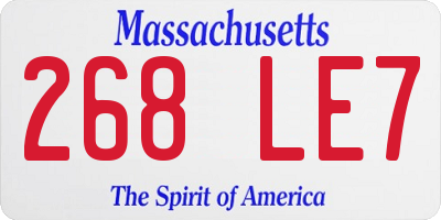 MA license plate 268LE7