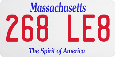 MA license plate 268LE8