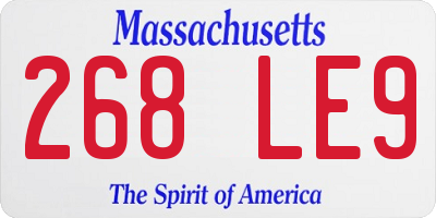 MA license plate 268LE9