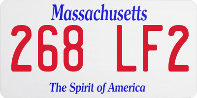 MA license plate 268LF2