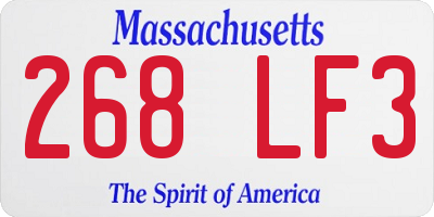 MA license plate 268LF3