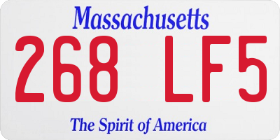 MA license plate 268LF5