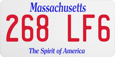 MA license plate 268LF6
