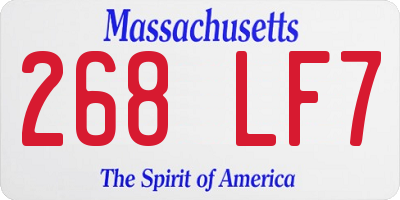 MA license plate 268LF7