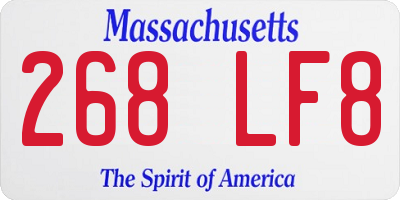 MA license plate 268LF8