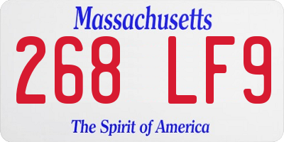 MA license plate 268LF9