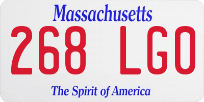 MA license plate 268LG0