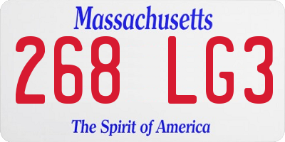 MA license plate 268LG3