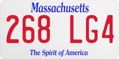 MA license plate 268LG4