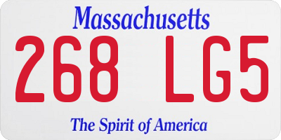 MA license plate 268LG5