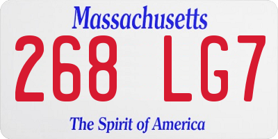 MA license plate 268LG7