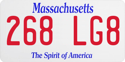 MA license plate 268LG8