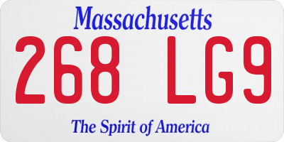 MA license plate 268LG9