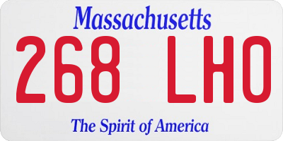 MA license plate 268LH0
